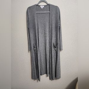 Long, Ribbed Cardigan Duster